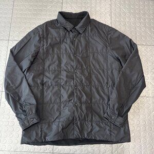 Lululemon Reversible Puffer Snap Front Shirt Jacket Soft Knit Black Large L